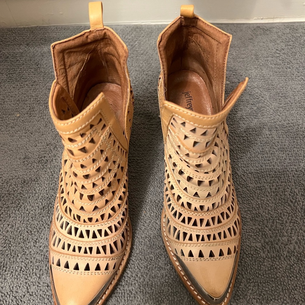 Jeffrey Campbell Tan Cutout Ankle Boots